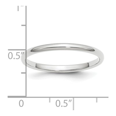 Platinum 2mm Half Round Wedding Band – view 5