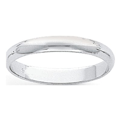Platinum 3mm Half Round Wedding Band – view 3