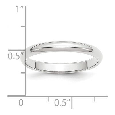 Platinum 3mm Half Round Wedding Band – view 6