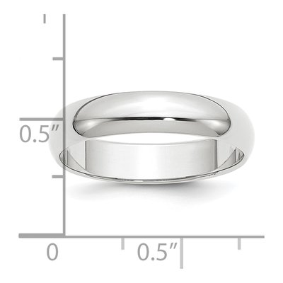 Platinum 5mm Half Round Wedding Band – view 5