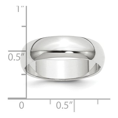Platinum 6mm Half Round Wedding Band – view 4