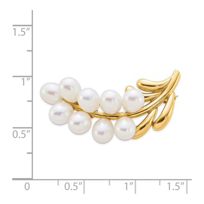 14K Yellow Gold Freshwater Pearl Cluster Brooch – view 2