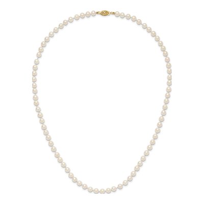 14K Yellow Gold Akoya Cultured Pearl Round Necklace – view 4