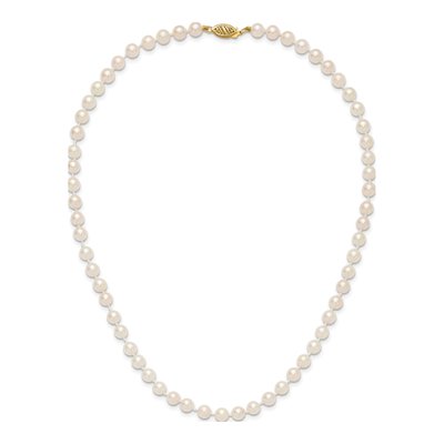14K Yellow Gold Akoya Cultured Pearl Round Necklace – view 4