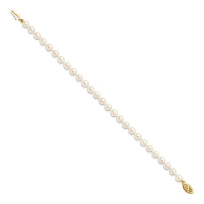 14K Yellow Gold Akoya Cultured Pearl Round Bracelet – view 2
