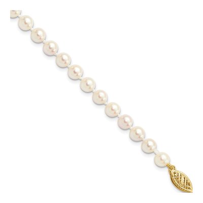 14K Yellow Gold Akoya Cultured Pearl Round Bracelet