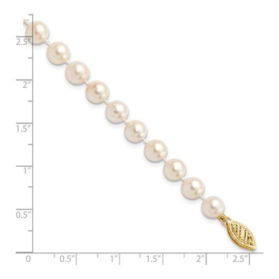 14K Yellow Gold Akoya Cultured Pearl Round Bracelet – view 4