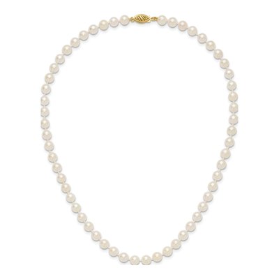 14K Yellow Gold Akoya Cultured Pearl Round Necklace – view 4