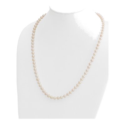 14K Yellow Gold Akoya Cultured Pearl Round Necklace – view 3