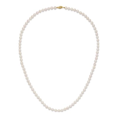14K Yellow Gold Akoya Cultured Pearl Round Necklace – view 4