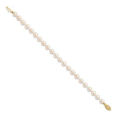 14K Yellow Gold Akoya Cultured Pearl Round Bracelet – view 2