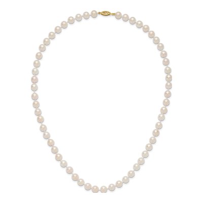 14K Yellow Gold Akoya Cultured Pearl Round Necklace – view 5