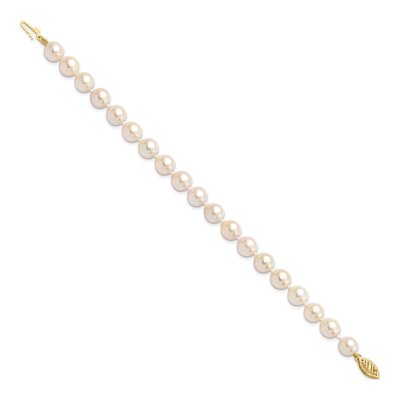 14K Yellow Gold Akoya Cultured Pearl Round Bracelet – view 2