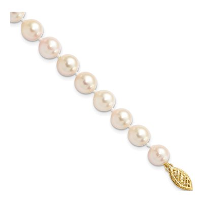 14K Yellow Gold Akoya Cultured Pearl Round Bracelet