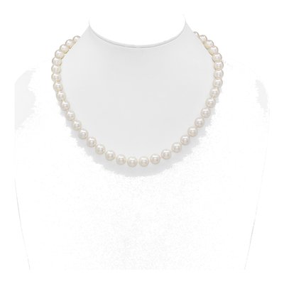 14K Yellow Gold Akoya Cultured Pearl Round Necklace – view 3