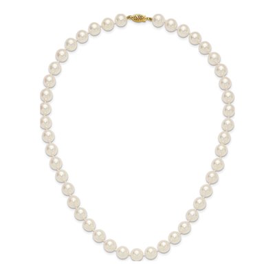 14K Yellow Gold Akoya Cultured Pearl Round Necklace – view 4