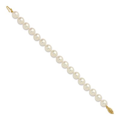 14K Yellow Gold Akoya Cultured Pearl 7-inch Bracelet – view 2