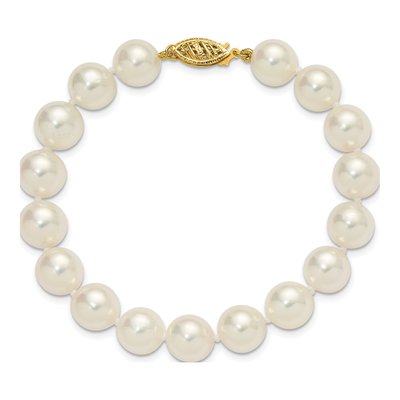 14K Yellow Gold Akoya Cultured Pearl 7-inch Bracelet – view 4