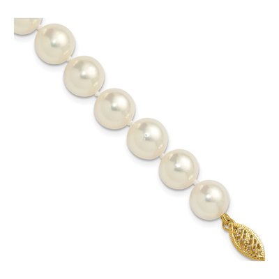14K Yellow Gold Akoya Cultured Pearl 7-inch Bracelet