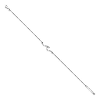 Sterling Silver Wave Anklet – view 3