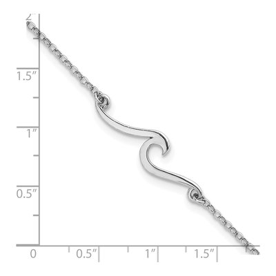 Sterling Silver Wave Anklet – view 6