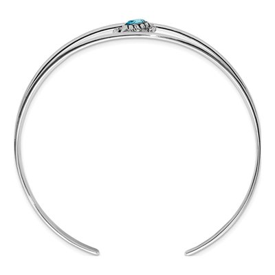 Sterling Silver Crystal Turtle Cuff Bracelet – view 3
