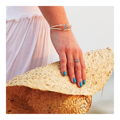 Sterling Silver Crystal Turtle Cuff Bracelet – view 6