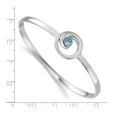 Sterling Silver Crystal Wave Bangle Bracelet – view 4