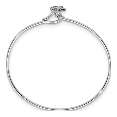 Sterling Silver Crystal Turtle Bangle Bracelet – view 3