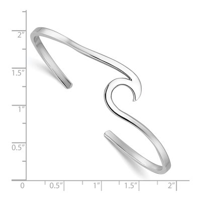 Sterling Silver Wave Cuff Bracelet – view 4
