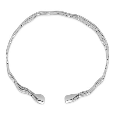 Sterling Silver Wave Cuff Bracelet – view 3