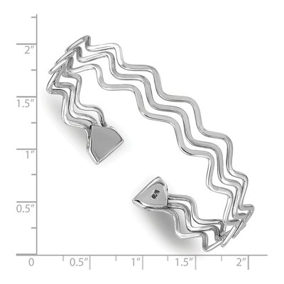 Sterling Silver Wave Cuff Bracelet – view 4