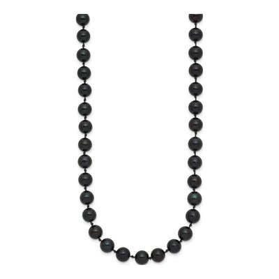 14K White Gold Black Akoya Cultured Pearl Necklace – view 2
