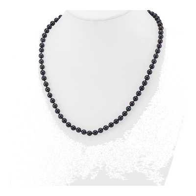 14K White Gold Black Akoya Cultured Pearl Necklace – view 3