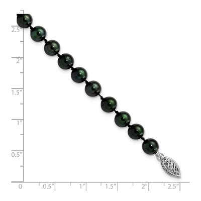 14K White Gold Black Akoya Cultured Pearl Bracelet – view 3