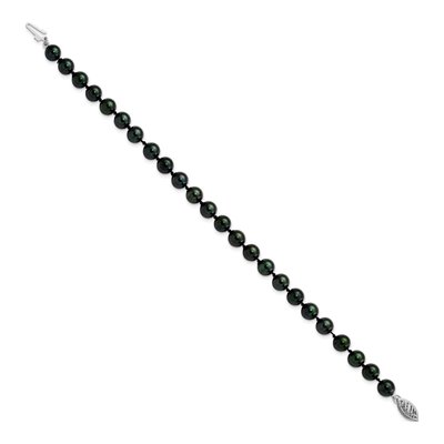 14K White Gold Black Akoya Cultured Pearl Bracelet – view 2