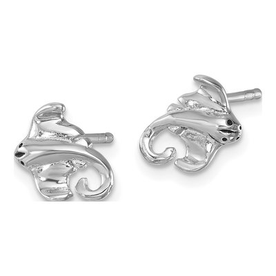 Sterling Silver Stingray Stud Earrings – view 3