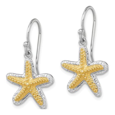 Gold-Plated Sterling Silver Starfish Dangle Earrings – view 3