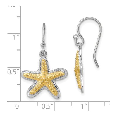 Gold-Plated Sterling Silver Starfish Dangle Earrings – view 6