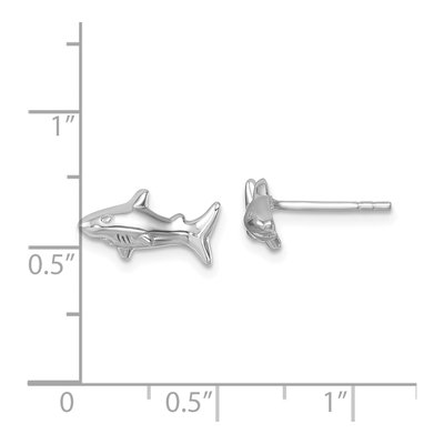 Sterling Silver Shark Stud Earrings – view 6