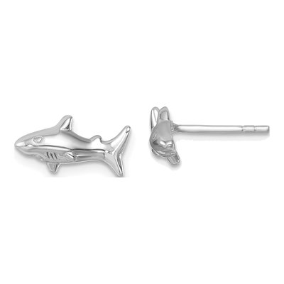 Sterling Silver Shark Stud Earrings