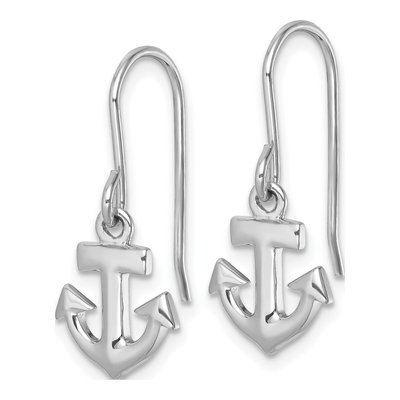 Sterling Silver Anchor Dangle Earrings – view 3
