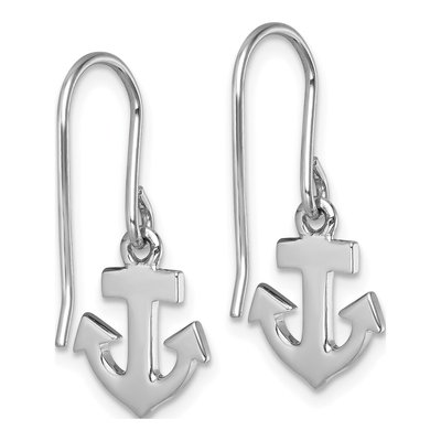 Sterling Silver Anchor Dangle Earrings – view 5
