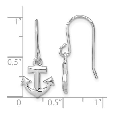 Sterling Silver Anchor Dangle Earrings – view 6