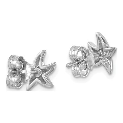 Sterling Silver Crystal Starfish Stud Earrings – view 5