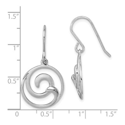 Sterling Silver Double Wave Dangle Earrings – view 6