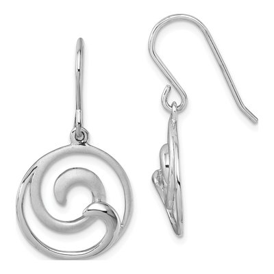 Sterling Silver Double Wave Dangle Earrings