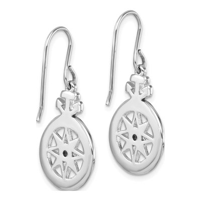 Sterling Silver CZ Compass Dangle Earrings – view 5