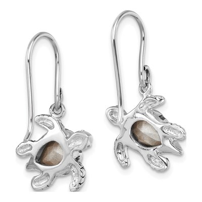 Sterling Silver Crystal Turtle Dangle Earrings – view 5