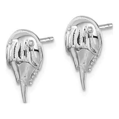 Sterling Silver Horseshoe Crab Stud Earrings – view 3